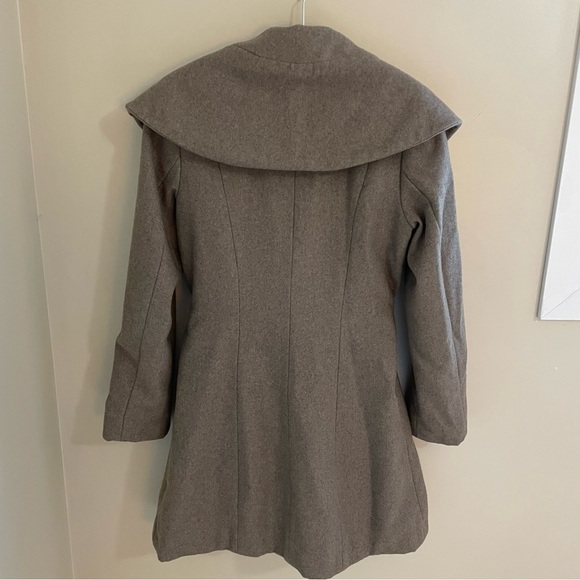 𝅺🎀 Merona Wool Blend Belted Waterfall  Pea-Coat, Beige, Size M - Picture 4 of 10